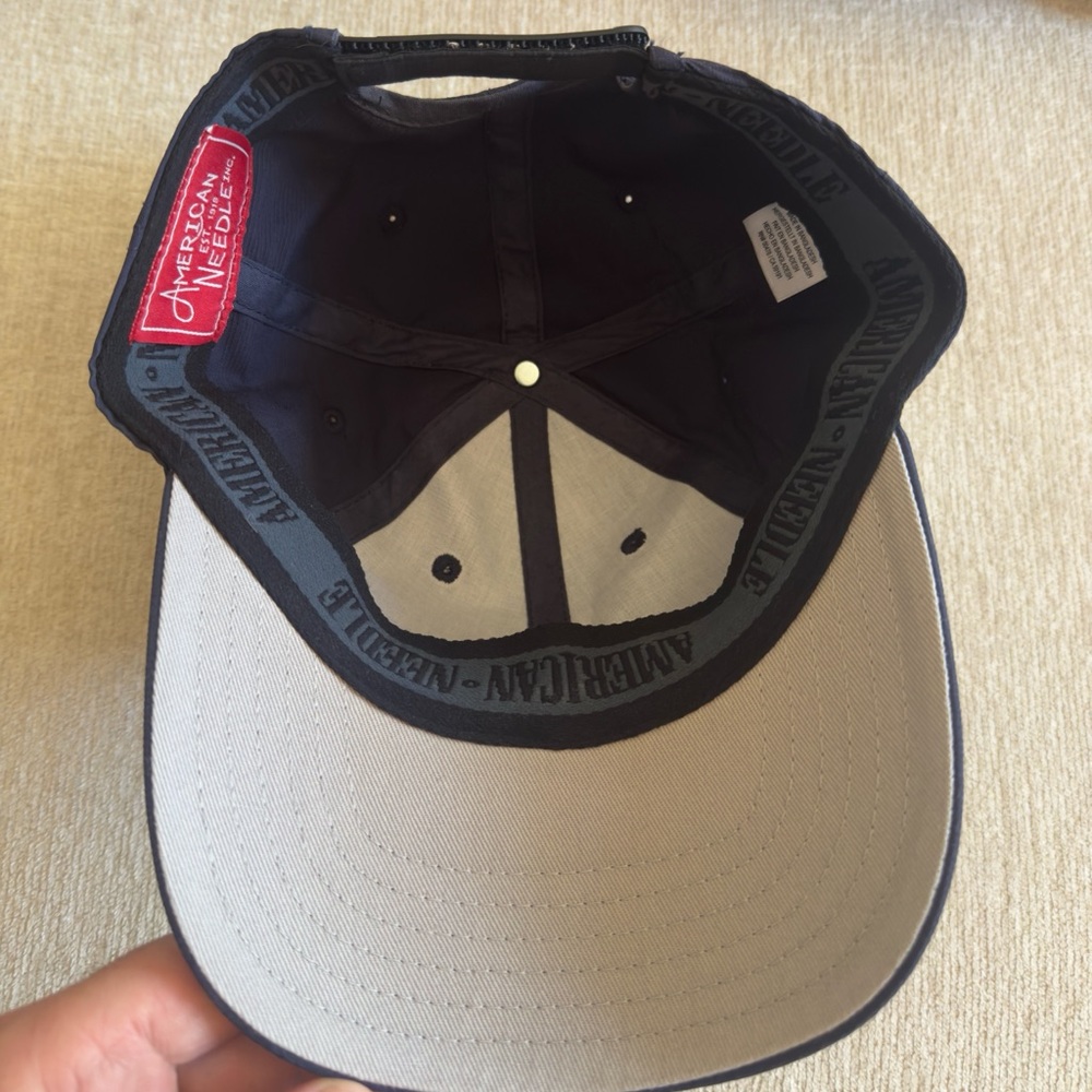 American Needle TKO Navy Hat. American Flag. Adjustable Velcro Snap. Used. - Picture 3 of 5